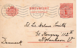 -6.12.19 Briefkaart  Uppsala 1  Naar Kopenhagen V - Briefe U. Dokumente