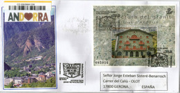 Lettre Recommandée .Architecture De Granit  (Hotel Rosaleda.Encamp) 2015 Adressée En Espagne, Haute Faciale - Storia Postale