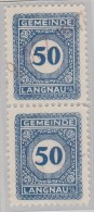 Heimat ZH Langnau Paar 50 Rp. Fiskalmarken Gebührenmarken - Revenue Stamps