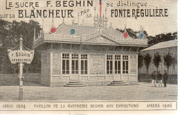 62.....PAS DE CALAIS...ARRAS.PAVILLON DE LA RAFFINERIE BEGHIN AUX EXPOSITIONS ...AMIENS 1906..... - Arras