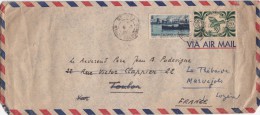 1950 LETTRE NOUMÉA POUR TOULON PUIS MARVEJOLS. 24 Fr  / 6752 - Brieven En Documenten