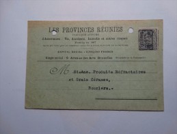 Obl Roulettes Bruxelles 1921 Sur CPA (les Provinces Réunies) - Roller Precancels 1920-29