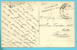 Kaart Met Postagentschapstempel (Agence) * BRUGGE 14 * Op 14/3/19 , Stempel HOPITAL MILITAIRE D'HOOGSTAEDE A BRUGES - Lettres & Documents