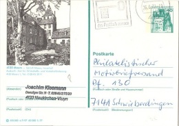 CHAT-L28 - ALLEMAGNE Entier Postal Carte Illustrée Château De Moers - Geïllustreerde Postkaarten - Gebruikt