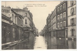 Delcampe - 92 - PUTEAUX - La Crue De La Seine, 30 Janvier 1910 - Rue De La République - L´Abeille 17 - Puteaux