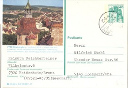 CHAT-L33 - ALLEMAGNE Entier Postal Carte Illustrée Château De Heidenheim - Illustrated Postcards - Used