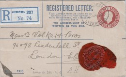 1914 REGISTERED LETTER GB. TWO PENCE.  LIVERPOOL LOYDS BANK - LONDON / 6939 - Otros & Sin Clasificación