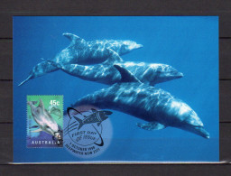 Carte Maximum Et PAP Neuf D'Australie De 1998 " PLANET OCEAN : BOTTLENOSE DOLPHIN " En Parfait état CM - Delfines