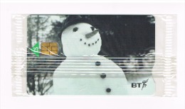 GRAN BRETAGNA (UNITED KINGDOM) - BT CHIP - SNOWMAN TIR.4000 - MINT IN ORIGINAL BLISTER - RIF.9029 - Noel