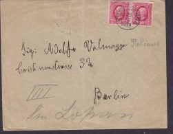 Sweden ESKILSTUNA 1898 Cover Brief BERLIN Germany Via TRELLEBORG-SASSNITZ Ferry Route 2x 10 Øre Oscar II. Stamps - Briefe U. Dokumente