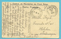 Kaart Met Stempel OP-WOLUWE Op 25/9/1922 Met Stempel ARMEE BELGE / H.M.W. (Hopital Militaires De Woluwe) - Lettres & Documents