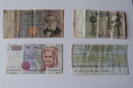 3 Banknoten 1000 Lire 1969, 1982, 1990; 1 Assegno, 1976, 100 Lit - Other & Unclassified