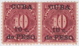 1899-162 CUBA US OCCUPATION. 1899. Ed.4 10c TASAS POR COBRAR. POSTAGE DUE. PAREJA GOMA ORIGINAL TONALIZADA. - Unused Stamps