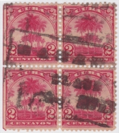 1899-169 CUBA US OCCUPATION. 1899. Ed.31. 2c PALMITAS. BLOCK 4. MARCA HABANA DE PAQUETES POSTALES. - Gebruikt