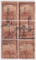 1899-171 CUBA US OCCUPATION. 1899. Ed.34. 10c CAMPO ARADO. BLOCK 4. MARCA HABANA DE PAQUETES POSTALES. - Used Stamps