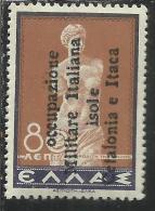 OCCUPAZIONE ITALIANA ITACA 1941 LEPTA 80 L MNH SIGNED FIRMATO - Cefalonia & Itaca