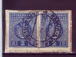 PORTO-COAT OF ARMS-2 DIN-T II-PAIR-POSTMARK-BANJA LUKA-BOSNIA AND HERZEGOVINA-YUGOSLAVIA-1931 - Timbres-taxe