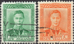 NUOVA ZELANDA 1941/1947 - GIORGIO VI - 2 VALORI USATI - Used Stamps