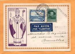 Belgium 1933 Air Mail Card Mailed - Autres & Non Classés