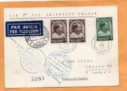 Belgium 1937 Air Mail Card Mailed To Prag - Autres & Non Classés