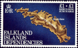 GEOGRAPHY-REBUILDING SURCHARGED-FALKLAND ISLANDS DEPENDENCIES-SET OF 2-MNH-B3-846 - Geographie