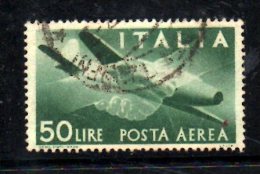 BIN243 - ITALIA 1945 , Posta Aerea Il 50 Lire Verde N. 132  Usato . - Airmail