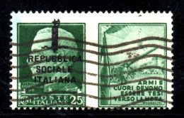 W609 - R.S.I. 1944 , Propaganda Di Guerra 25 Cent  Usato - Airmail