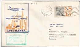 USA CC PRIMER VUELO NEW YORK FRANKFURT 1960 - Autres & Non Classés