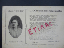 CPA Epône . L´AVENIR SOCIAL . Madeleine Vernet, Enseignement Libertaire, Socialisme, Féminisme, Pacifisme - Epone