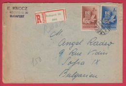 202932 / 1948 - 1+2 Ft.  UNGARISCHES WAPPEN MIT JAHRESZAHLEN , BUDAPEST - SOFIA , Hungary - Lettres & Documents