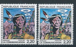 [14] Variété : N° 2503 Communication Marijac Double-frappe Du Noir +  Normal  ** - Unused Stamps