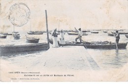 Ares Bassin D Arcachon Extremité De La Jetee Et Bateaux De Peche Tres Animée Elegante Debut 1900 - Arès