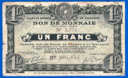 BON - BILLET - MONNAIE - BON DE MONNAIE 20 AVRIL 1916 UN FRANC ROUBAIX TOURCOING 59 NORD 7è SERIE N°1172 N° 004854 - Chamber Of Commerce