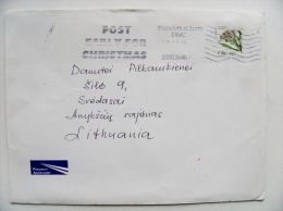 Cover From Eire Ireland To Lithuania Flowers Special Atm Machine Cancel Christmas - Briefe U. Dokumente