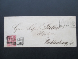 AD Nordd. Postbezirk 1869 Michel Nr. 4 EF Von Freiburg In Schlesien Nach Waldenburg. Interessanter Beleg!! - Cartas & Documentos