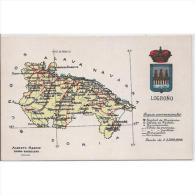 LRJTPA823-LFTD4428.Tarjeta Postal De LA RIOJA.Mapa GEOGRAFICO-POLITICO DE LOGROÑO - La Rioja (Logrono)