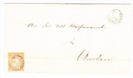 Heimat SG Oberuzwyl 17.8.1857 Fingerhutstempel 20Rp Strubel EF Auf Brief Nach Amden - Usati