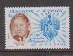 St Pierre & Miquelon 1989 Landry Bank Anniversary Single MNH - Nuevos