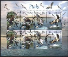 POLONIA POLAND POLOGNE 2003 WWF UCCELLI DA PREDA MI 4079/82 BF Usato (°) - Usados