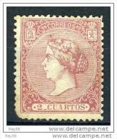 ISABEL II, 2 CUARTOS ROSA*, 1866, BONITO COLOR - Unused Stamps