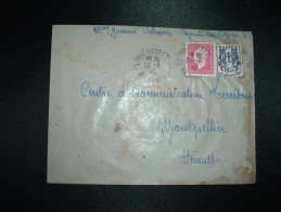 LETTRE TP MARIANNE DE DULAC 1F50 + CHAINES BRISEES 50c OBL.29-6-45 CAZOULS LES BEZIERS (34 HERAULT) - 1944-45 Marianne Of Dulac