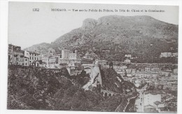 MONACO EN 1928 - N° 1352 - VUE SUR LE PALAIS DU PRINCE - LA TETE DE CHIEN ET LA CONDAMINE - CPA  VOYAGEE - La Condamine