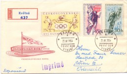 CZECHOSLOVAKIA OLYMPIJSKY ROK 1956 REGISTRED MAIL  (F160079) - Hiver 1956: Cortina D'Ampezzo