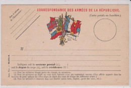 MILITARIA . RARE Carte "Correspondance Des Armées" ( Drapeaux Au Centre Haut  ) Modèle B - Other & Unclassified