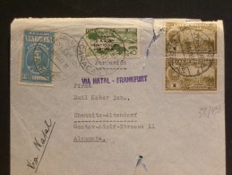 58/433   LETTRE  POUR ALLEMAGNE  1937  VIA NATAL-FRANKFURT - General Government