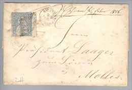 Heimat ZH Richterschweil 1856-12-18 Brief Nach Mollis Strubel Zu#23B - Storia Postale