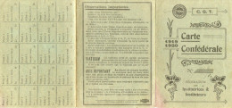 SYNDICAT CARTE CONFEDERALE C.G.T. 1919 1920 INSTITUTEUR LA CHAPELLE SAINT-REMY - Labor Unions