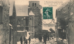 ( CPA 78 )  PORCHEVILLE Sous La Neige  /  Le 6 Mars 1909 - Rue Principale - - Porcheville