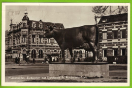 LEEUWARDEN - Zuiderplein Met Standbeeld Fr. Rundveestamboek Carte Circulé 1957 - Leeuwarden