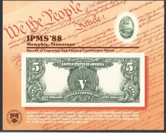 O) 1988 UNITED STATES - USA, MODERN PROOF  BANKNOTE, 5 DOLLARS - AGRICULTURE - COMMERCE, RIVER TENNESSEE, XF - Non Classificati